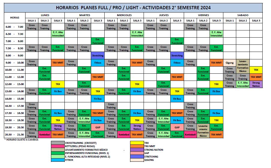 Horario Clases Wolfpack